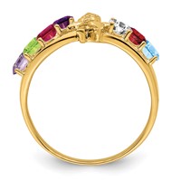 14K Yellow Gold Genuine 7 Stone Mother's Ring view 2