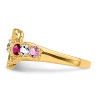 14K Yellow Gold Genuine 7 Stone Mother's Ring view 3