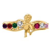 14K Yellow Gold Genuine 7 Stone Mother's Ring view 5