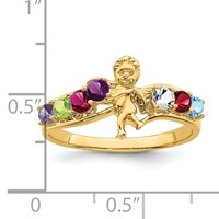 14K Yellow Gold Genuine 7 Stone Mother's Ring view 4