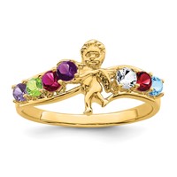 14K Yellow Gold Genuine 7 Stone Mother's Ring view 1