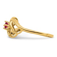14K 2.5mm Yellow Gold Synthetic Family Jewelry Ring view 4