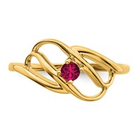 14K 2.5mm Yellow Gold Synthetic Family Jewelry Ring view 5