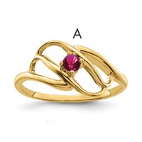 14K 2.5mm Yellow Gold Synthetic Family Jewelry Ring view 1
