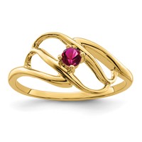 14K 2.5mm Yellow Gold Synthetic Family Jewelry Ring view 2