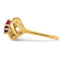 14K Yellow Gold Genuine 2 Stone Mother's Ring view 4