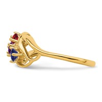 14K Yellow Gold Genuine 3 Stone Mother's Ring view 4