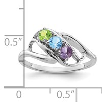 14K White Gold 2.5mm Synthetic Family Jewelry Ring view 4