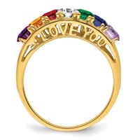 14K White Gold Synthetic Family Jewelry Ring view 3