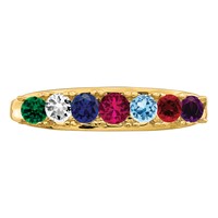 14K White Gold Synthetic Family Jewelry Ring view 5