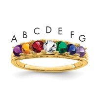 14K White Gold Synthetic Family Jewelry Ring view 1