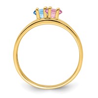 14K Yellow Gold Genuine 2 Stone Mother's Ring view 3