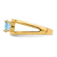 14K Yellow Gold Genuine 2 Stone Mother's Ring view 4