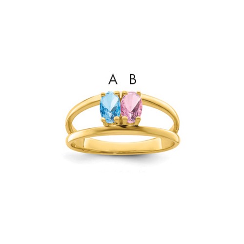 14K Yellow Gold Synthetic Family Jewelry Ring