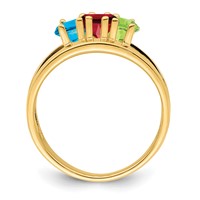 14K Yellow Gold Genuine 3 Stone Mother's Ring view 3
