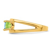 14K Yellow Gold Genuine 3 Stone Mother's Ring view 4
