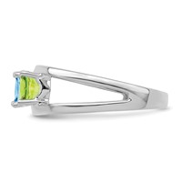Sterling Silver Rhodium-plated Synthetic 3 Stone Mother's Ring view 4