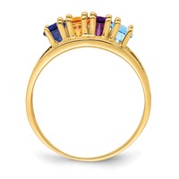 14K Yellow Gold Genuine 4 Stone Mother's Ring view 3