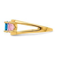 14K Yellow Gold Genuine 4 Stone Mother's Ring view 4