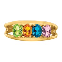 14K Yellow Gold Genuine 4 Stone Mother's Ring view 5