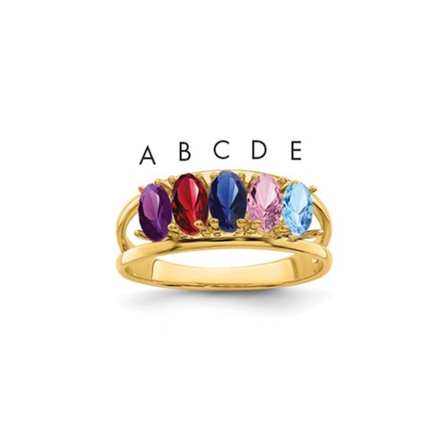 14K Yellow Gold Family Jewelry Ring