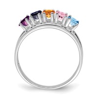Sterling Silver Rhodium-plated Family Jewelry Ring view 3