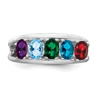 Sterling Silver Rhodium-plated Family Jewelry Ring view 5