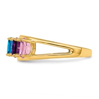 14K Yellow Gold Synthetic Family Jewelry Ring view 4