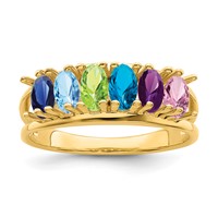 14K Yellow Gold Synthetic Family Jewelry Ring view 2