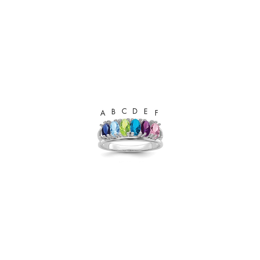 14K White Gold Family Jewelry Ring