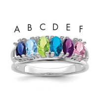 14K White Gold Family Jewelry Ring view 1