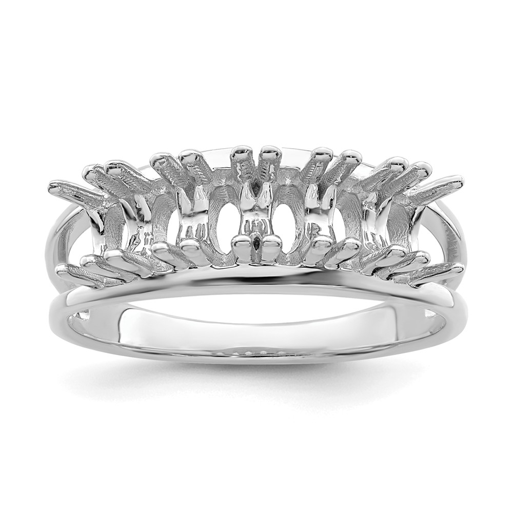 Sterling Silver Rhodium-plated Synthetic 6 Stone Mother's Ring (XMR2/6SS)