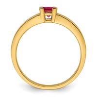14K Yellow Gold Family Jewelry Genuine Stone & Diamond Set Ring view 3
