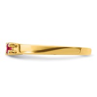 14K Yellow Gold Family Jewelry Genuine Stone & Diamond Set Ring view 4