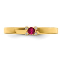 14K Yellow Gold Family Jewelry Genuine Stone & Diamond Set Ring view 5