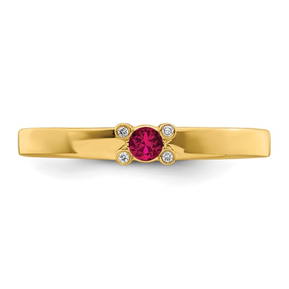 Birthstone and Diamond Mother's Ring