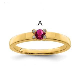 Birthstone and Diamond Mother's Ring