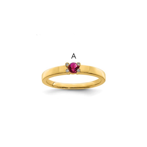 Birthstone and Diamond Mother's Ring
