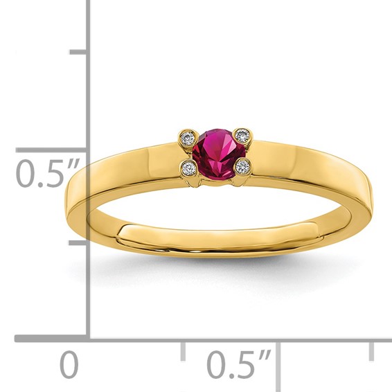 Birthstone and Diamond Mother's Ring