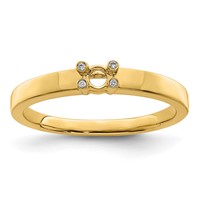 14K Yellow Gold Family Jewelry Diamond Semi-Set Ring view 5