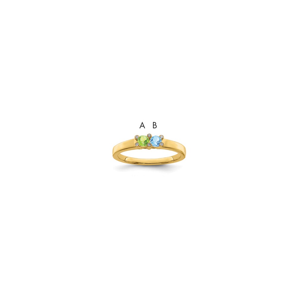 14K Yellow Gold Family Jewelry Diamond Semi-Set Ring