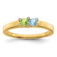 14K Yellow Gold Family Jewelry Diamond Semi-Set Ring view 2