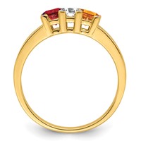 14K Yellow Gold Family Jewelry Diamond Semi-Set Ring view 3