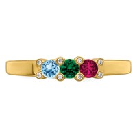 14K Yellow Gold Family Jewelry Diamond Semi-Set Ring view 5