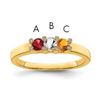 14K Yellow Gold Family Jewelry Diamond Semi-Set Ring view 1