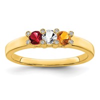 14K Yellow Gold Family Jewelry Diamond Semi-Set Ring view 2
