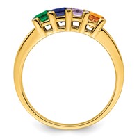 14K Yellow Gold Family Jewelry Diamond Semi-Set Ring view 3