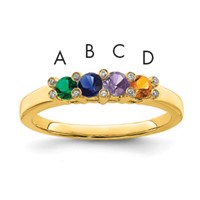 14K Yellow Gold Family Jewelry Diamond Semi-Set Ring view 1
