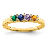 14K Yellow Gold Family Jewelry Diamond Semi-Set Ring view 2