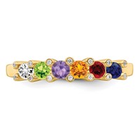 14K Yellow Gold Family Jewelry Diamond Semi-Set Ring view 5